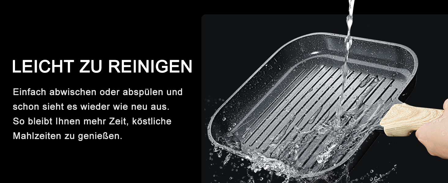 Сковорода-гриль GiPP 28x28 см, сковорода для стейків, індукційна, алюмонієвий литний матеріал з гранітно-антипригарним покриттям, 100% без PFOA, підходить для всіх типів плит, легко миється, білий колір