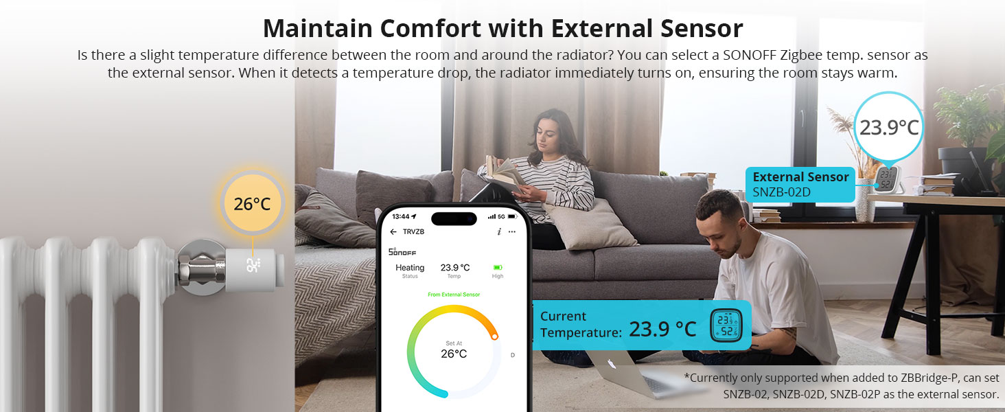 SONOFF TRVZB Zigbee Розумний термостат для радіатора, 4 шт., енергозбереження, програмування, сумісний з Alexa/Google Home/Home Assistant, Zigbee 3.0 Hub