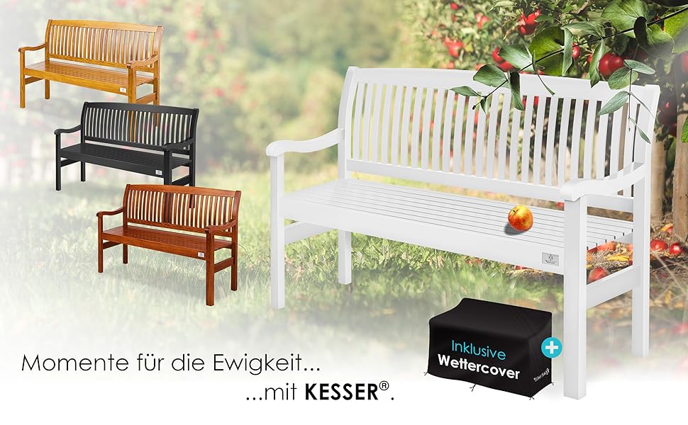 Садова лавка KESSER® дерев'яна для 3-4 осіб, анодований алюміній, стійка до погодних умов, 320 кг, з чохлом 150 см, антрацит