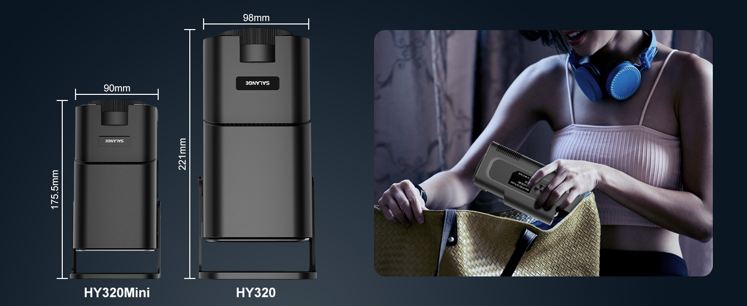 Beamer 4K HY260pro: Міні проєктор для дому та вулиці з WiFi 6, Bluetooth 5.4, Android TV, 180° обертання, 18000 люмен, 5W динамік