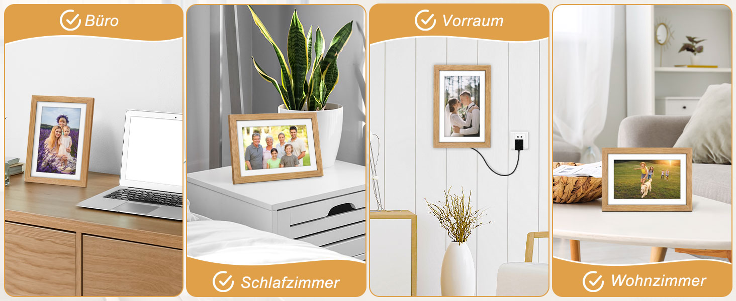 Цифровий фоторамка з дерева, Wi-Fi, 32GB, 10.1