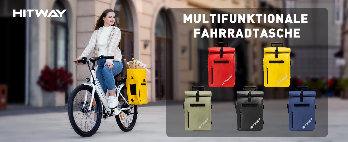 В1 Pannier-29 - підходить як сумка через плече - Сумка для багажу - Рюкзаки для їзди на велосипеді -100 водонепроникність - світловідбиваюча панель 3M (L, синій), 3