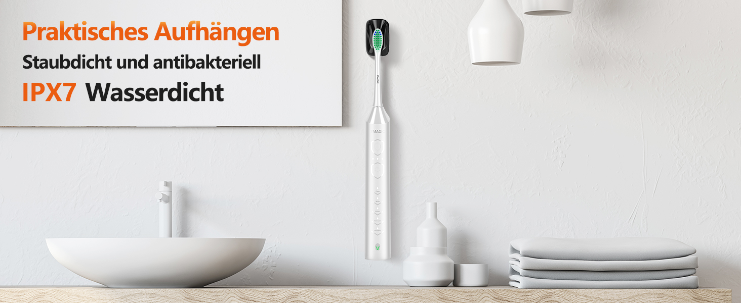 Електрична звукова зубна щітка Ritter Weisse з 5 режимами, таймером та акумулятором на 90 днів