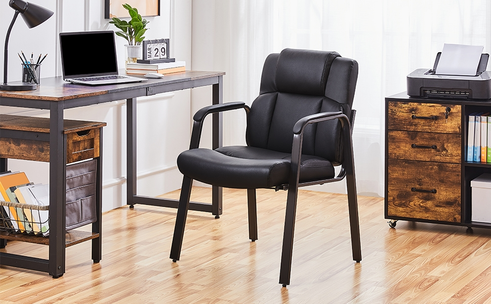 Крісла для офісу та конференцій Yaheetech (4 шт.) - чорні, без роликів