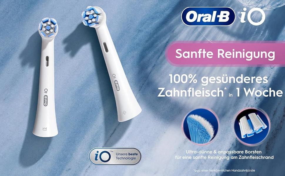 Смінні насадки для електричної зубної щітки Oral-B iO Gentle Care (м'яка очистка), чорні, 8 шт.