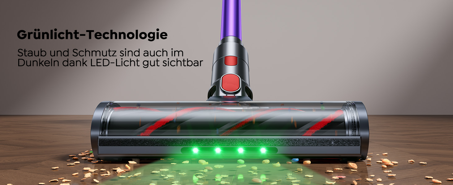 Акумуляторний пилосос SMOTURE 50000 Па, 65 хв роботи, з турбощіткою, для шерсті тварин, килимів, підлоги, авто - фіолетовий