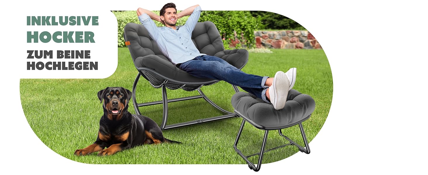 Крісло-гойдалка KESSER XXL для вулиці та дому, зелений, до 150 кг, з подушкою, ергономічне, для саду та балкону