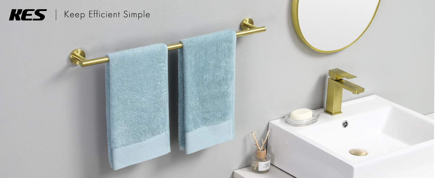 Тримач для рушників KES, стійка для рушників, нержавіюча сталь SUS304, настінний, 70 см, щіткова обробка, A2000S70B-2