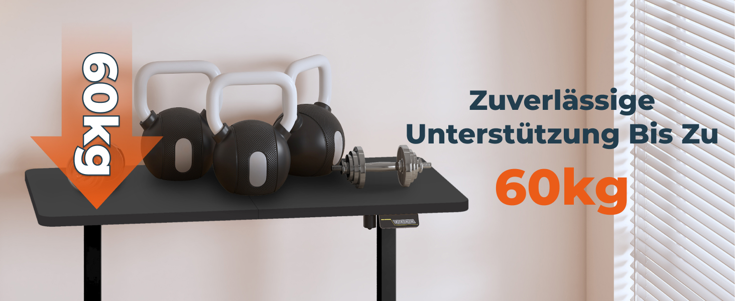 Електричний письмовий стіл FQ1 120x60 см, регульована висота, чорний, з гачком, захистом від дітей, пам'яттю положень, для офісу та дому