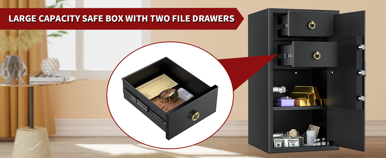 KABISAFE 45L - сейф для дому з електронним замком, світлом та ключем, 45 літрів