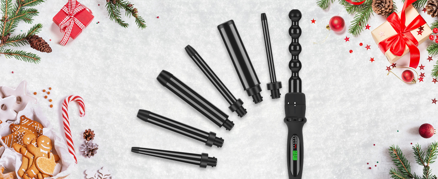 Професійний локон-інструмент Parwin Pro Beauty Lockenstab 7-в-1 з керамічним покриттям, LCD-дисплей, 100-230°C