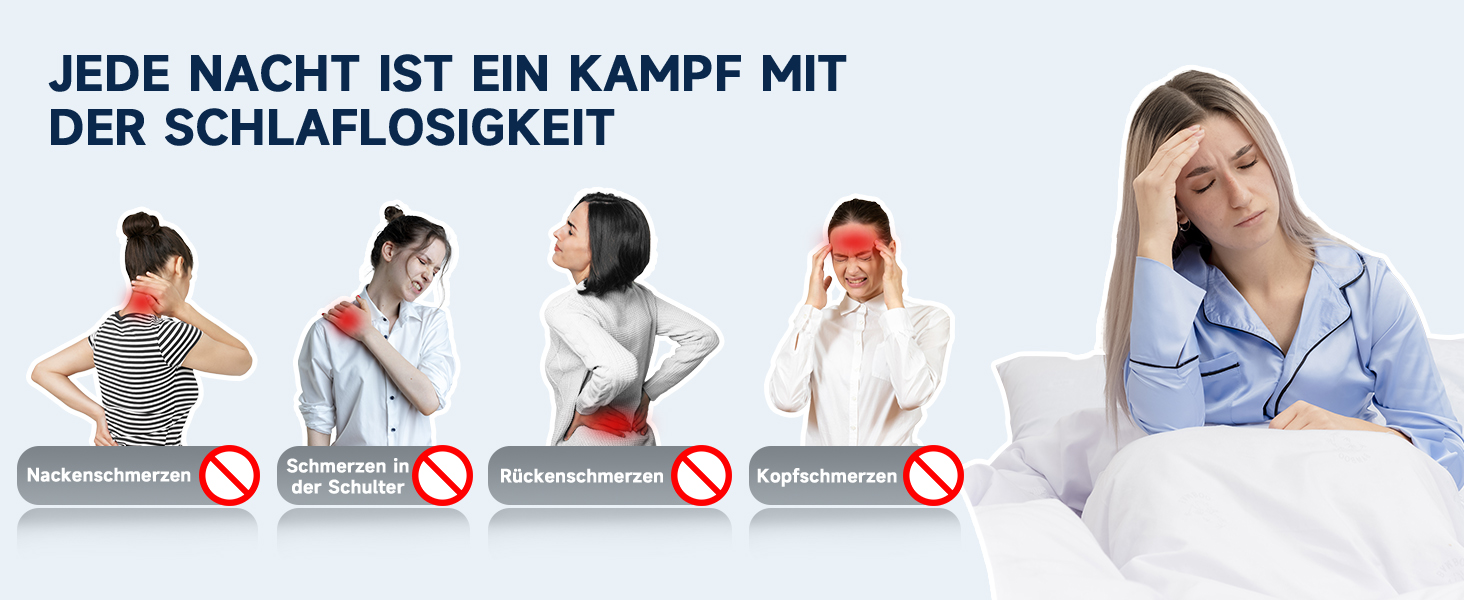 Ортопедична подушка для шиї IDEA з Memory Foam - для сну на боці, спині та животі, проти болю в шиї, 62x34.5x12/8 см