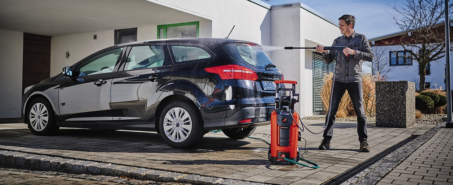 Мийка високого тиску Einhell TE-HP 140 (1900 Вт, 140 бар, модульна система Quick-Couple, шланг, пістолет, ланза, насадки, щітка, контейнер для миючого засобу)