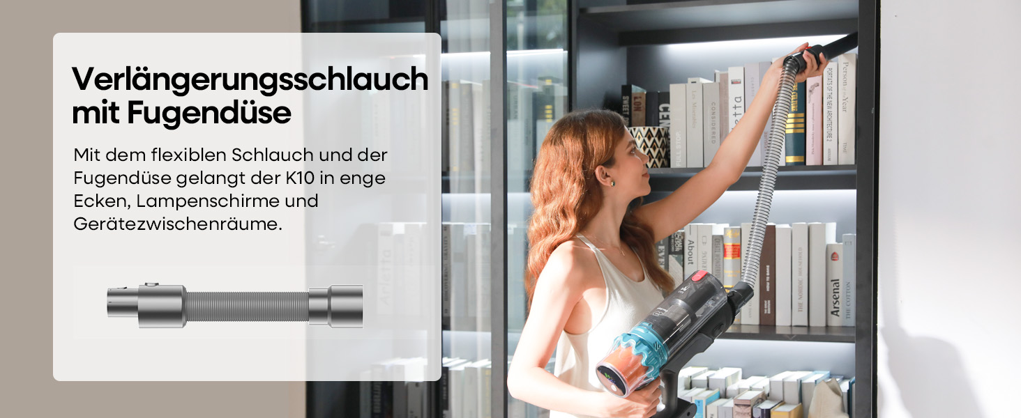 Акумуляторний пилосос ElecKeys K10 50000Pa/580W 70хв, бездротовий з LED дисплеєм, 1.8л, анти-заплутування, для шерсті тварин, килимів, підлоги, авто, синій