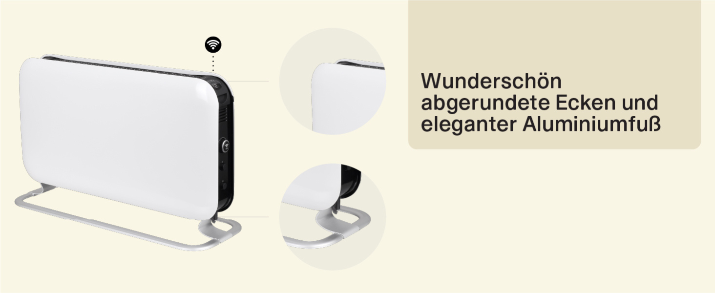 Електричний конвекторний обігрівач Mill 1200W, 14-18 м², WiFi, енергозберігаючий, білий