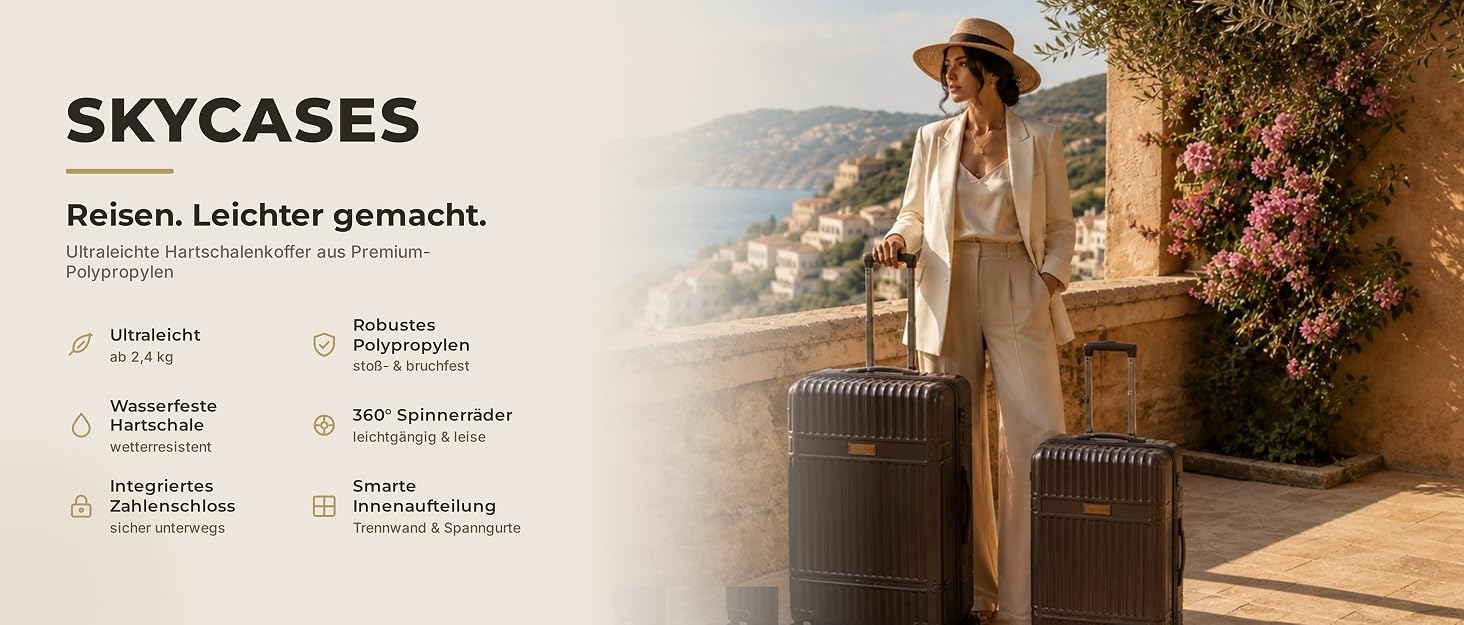 Валіза Travel One Hartschalen – Набір валіз 3 шт (32/60/98л), кодовий замок, 360° колеса, антрацит