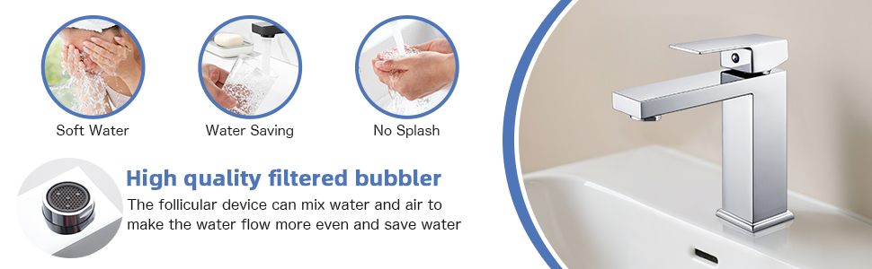 Змішувач для ванної кімнати на мийку, хромований, з висотою 164 мм, однорідний, з гарячою та холодною водою, G3/8