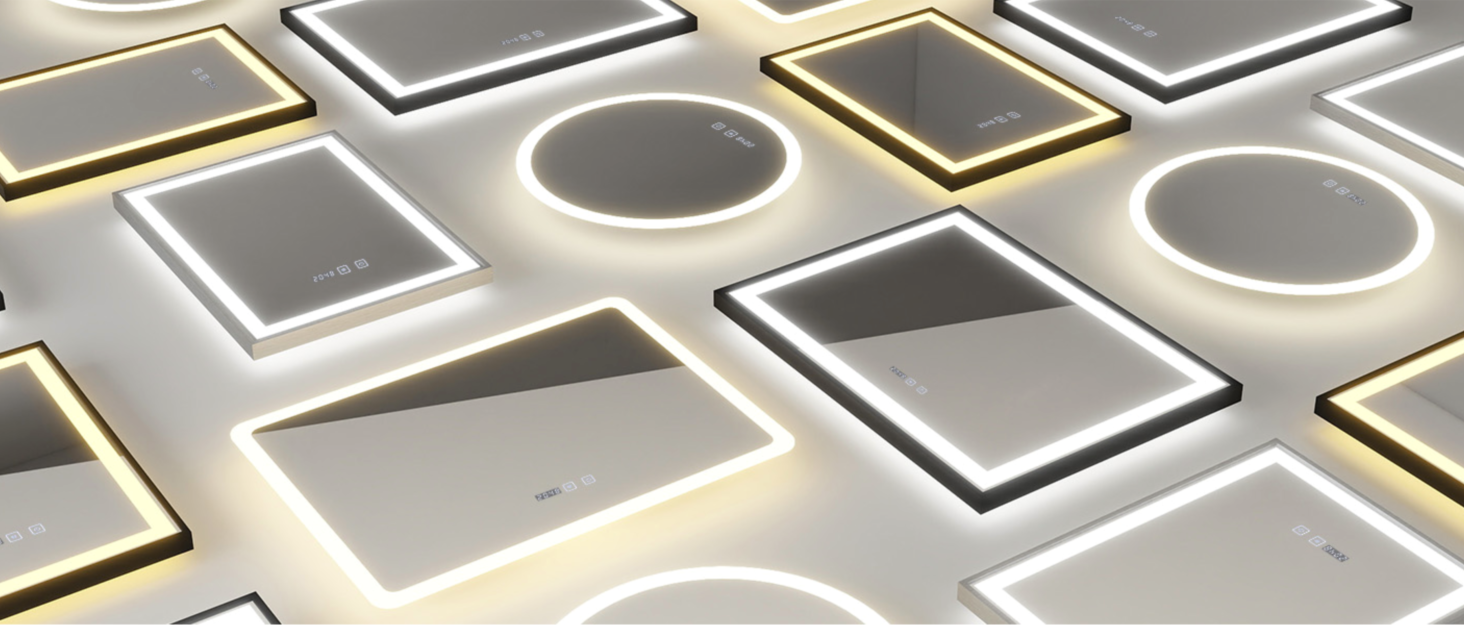 Дзеркало для ванної кімнати YOURLITE з підсвічуванням, 85x55 см, LED, сенсорне керування, 3 кольори світла, регулювання яскравості, антизапар, горизонтальне/вертикальне, IP44, білий (срібний, 80x60 см)