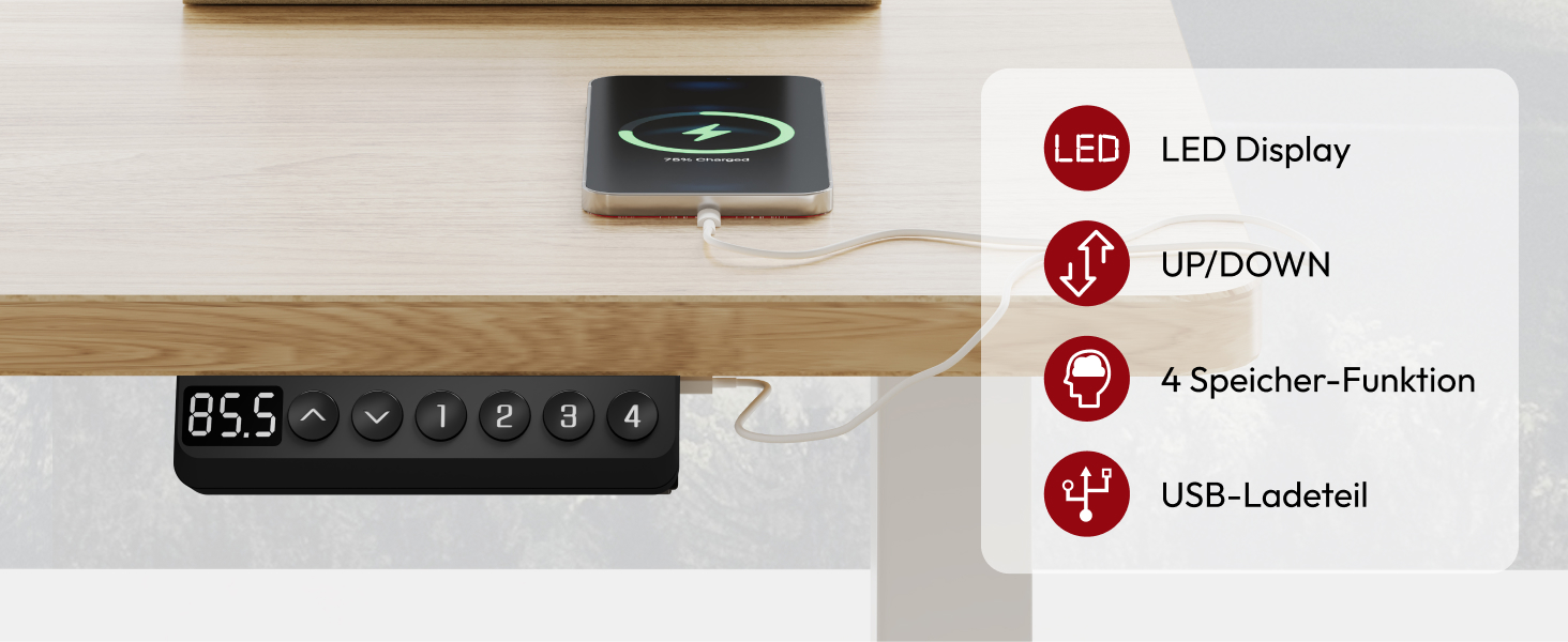 Регульований стіл Sanodesk 160x80 см білий + ahron. Електричний, ергономічний, з подвійним мотором.