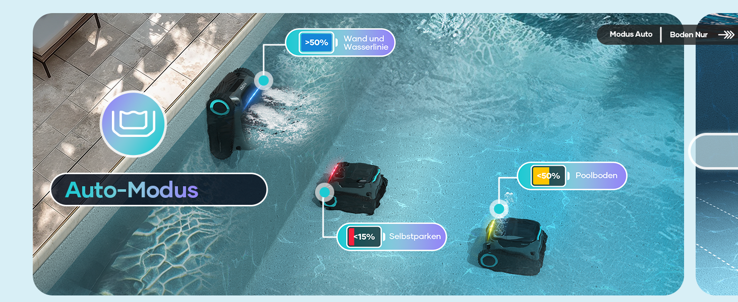 Робот-пилосос для басейну AIPER Scuba S1 Pro: автоматичне очищення дна, стін та водної лінії, розумна навігація, акумулятор до 180 хвилин, для басейнів до 200 м²