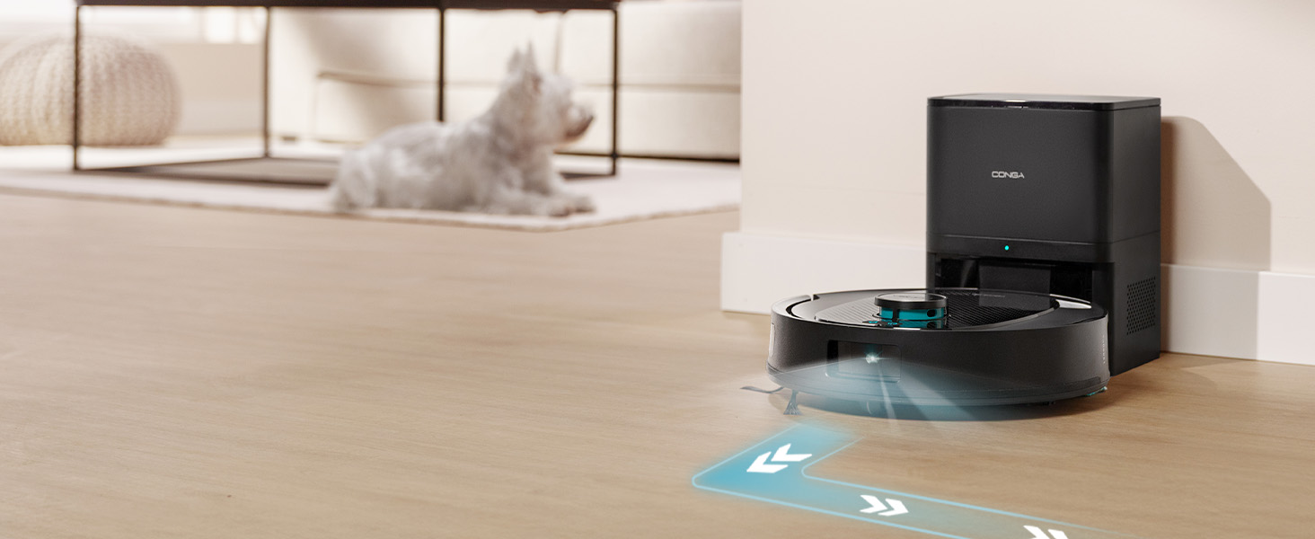 Робот-пилосос та робот-мийник Cecotec Conga Y80 з ШІ та керуванням через додаток. Потужність всмоктування 20000Pa, штучний інтелект, силіконова щітка Anti-Tangle, обертові мікрофібри, автономність до 220 м²