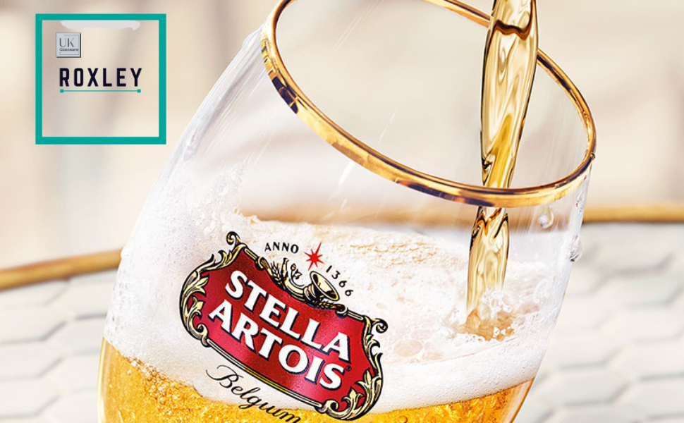Склянка для пива Stella Artois Pint Roxley з золотистим обідком, 560 мл, 2 шт, Великобританія