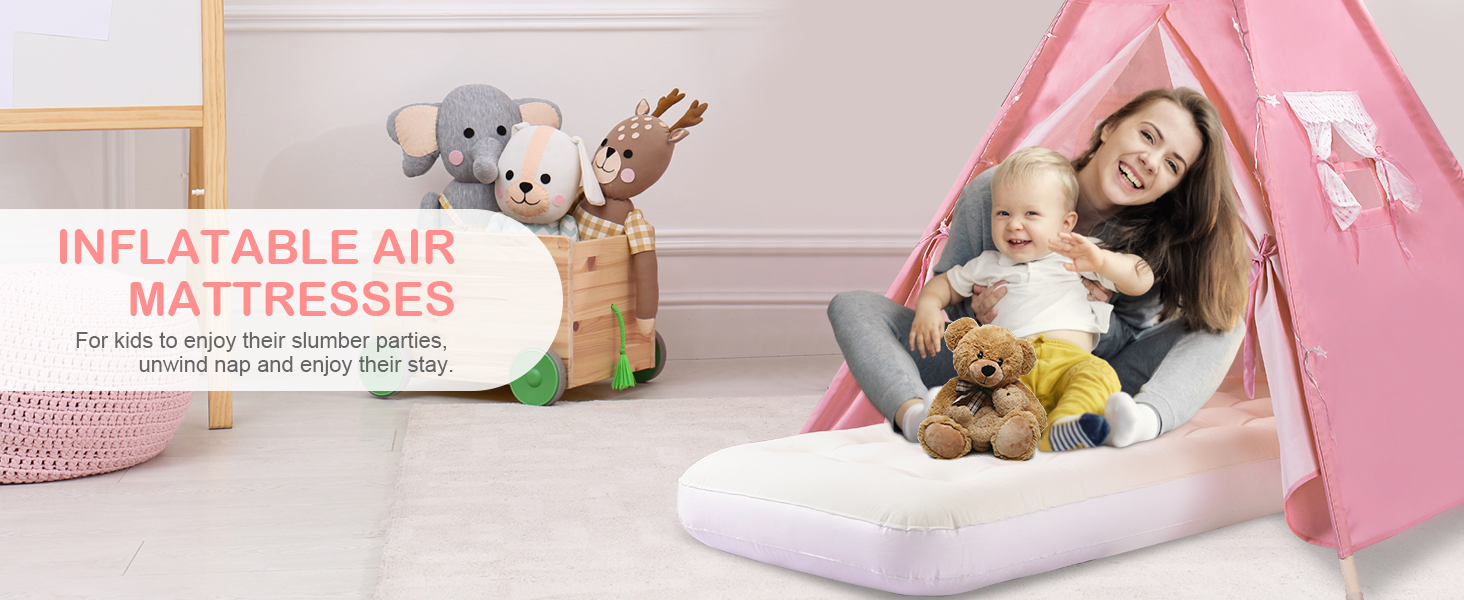 Дитяче намет-типі Heypappy з ліжком, гірляндою та кульками - ігровий будиночок для дівчаток та хлопчиків (рожевий)