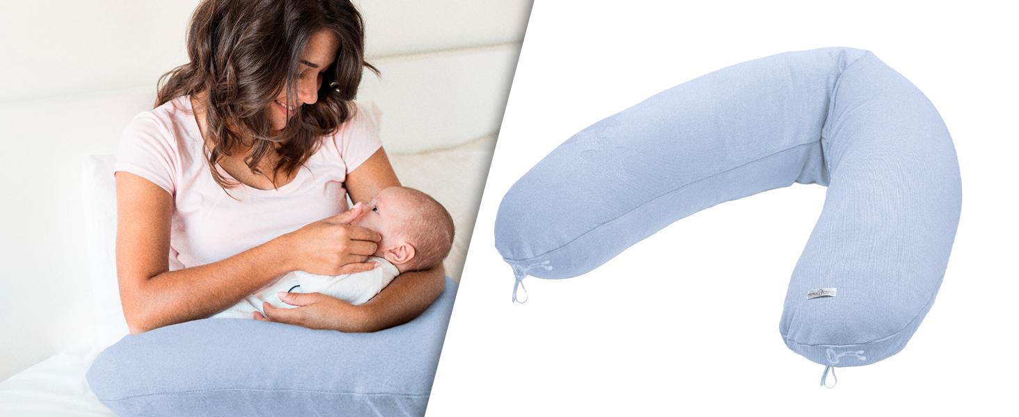 Подушка для годування Stillkissen XXL з органічної бавовни та наповнювачем з капоку | велика подушка для годування та пляшечки | вагітна подушка для сну на боці | антиалергенна та тиха | 190x30 см, кремовий колір, перкал