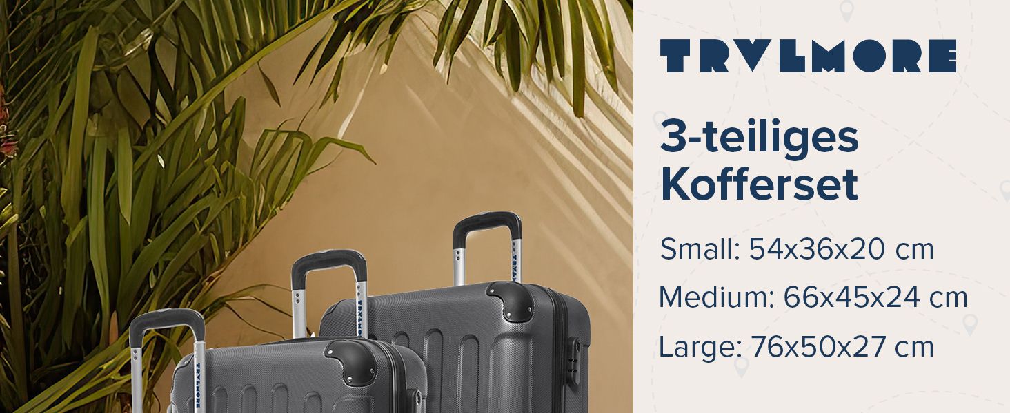 Набір валіз TRVLMORE: 2 валізи з жорстким корпусом, набір валіз для подорожей