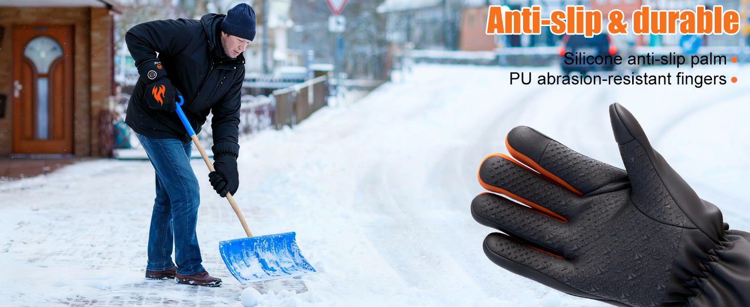 Обогревні рукавиці 3T6B для чоловіків та жінок, 3-рівневий обігрів, акумулятори 2x5V 6000mAh, Type-C зарядка, водонепроникні, сенсорний екран, для катання на лижах, походів, велосипеда, мотоцикла