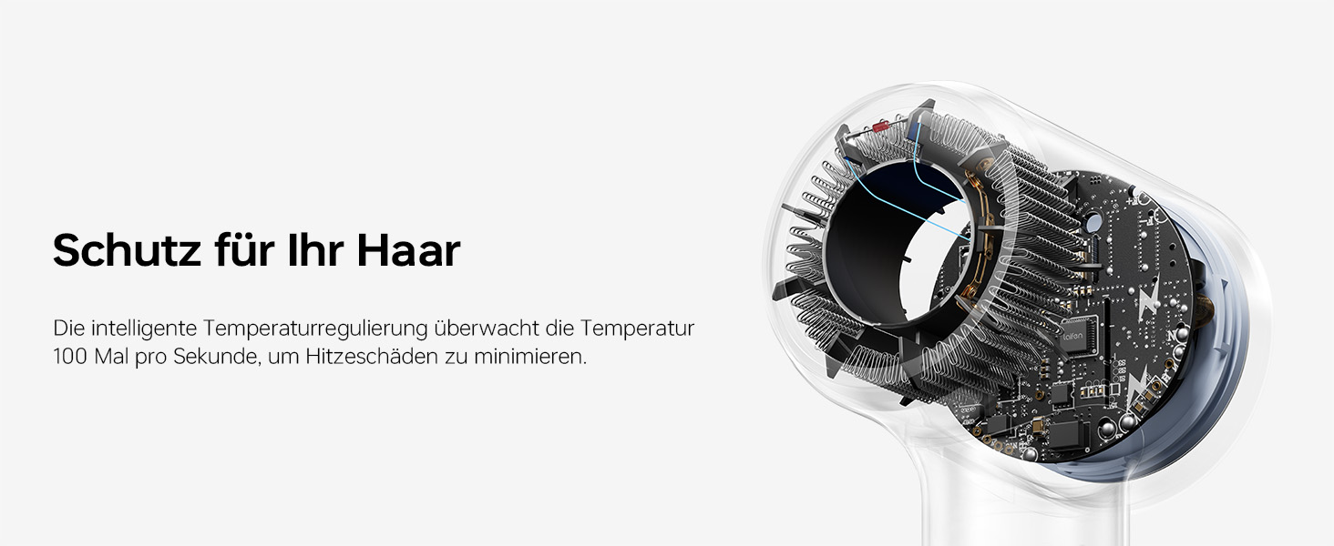 Компактний фен для волосся Laifen Mini з безщітковим двигуном (110 000 об/хв) та іонізацією, швидкий та тихий дорожній фен, синій