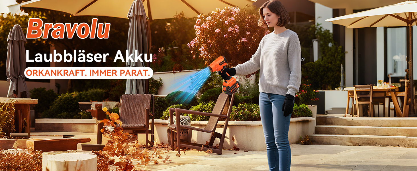 Акумуляторний повітродувач Bravolu 21V, 210 км/год, 4.0 Ah, 6 швидкостей (5200mAh)