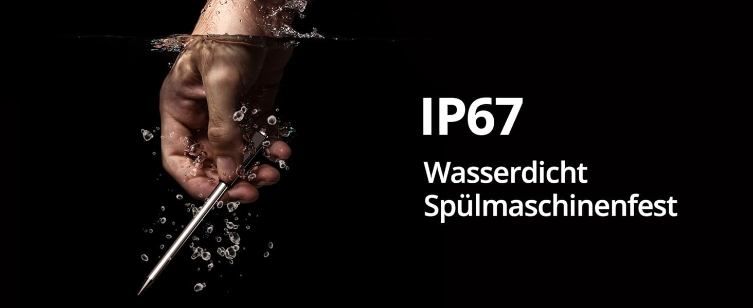 Бездротовий термометр для м'яса з 2 зондами, Bluetooth 5.4, Wi-Fi, LED-дисплей, для приготування BBQ та кулінарії