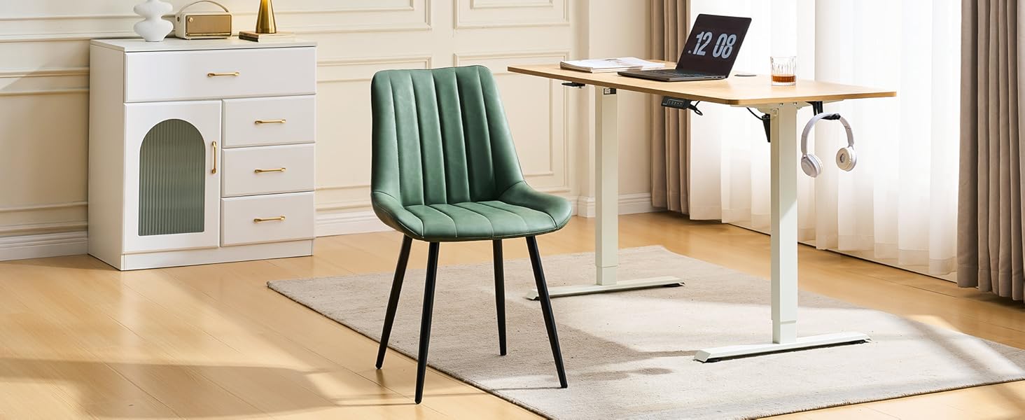 Набір обідніх стільців CLIPOP (4 шт), штучна шкіра, зелений, для кухні та вітальні