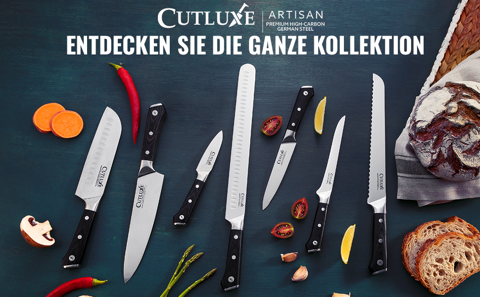 Ніж для шинкових нарізок Cutluxe Artisan – 30 см, з високоякісної сталі, з піхвою