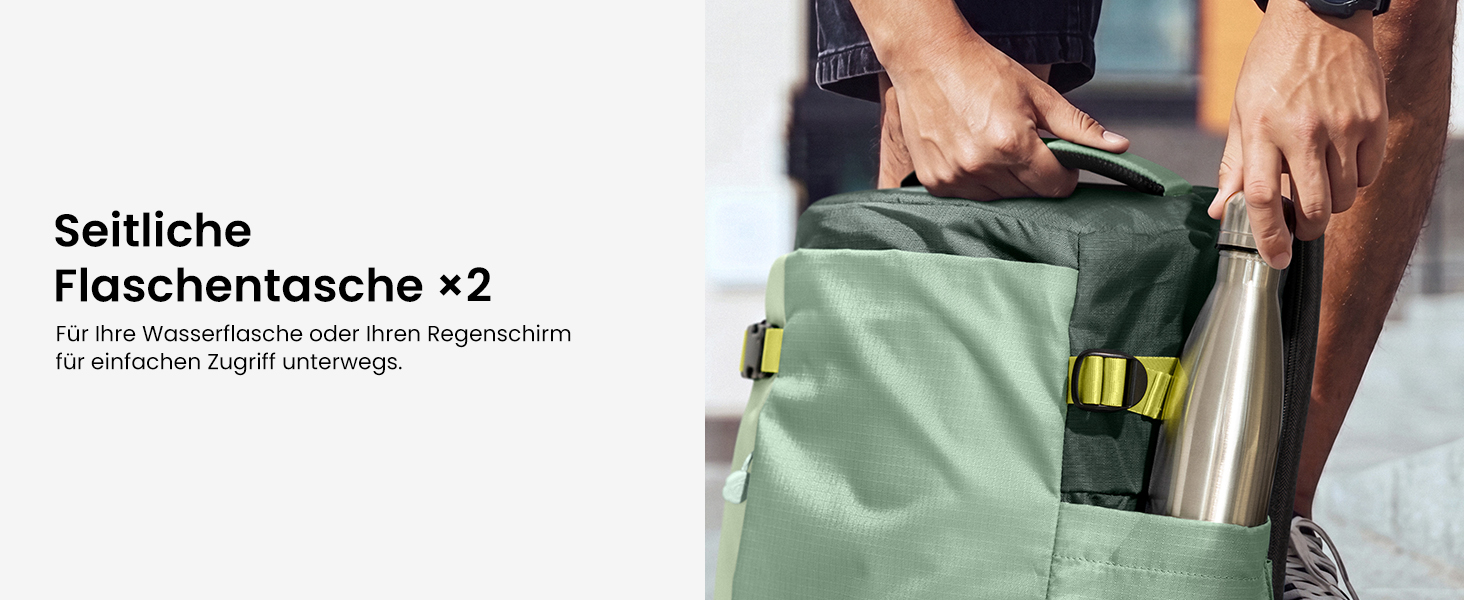 Дорожній рюкзак tomtoc 28L/40L для подорожей та перельотів, TSA-сумісна ручна поклажа (Moosgrün-ripstop)