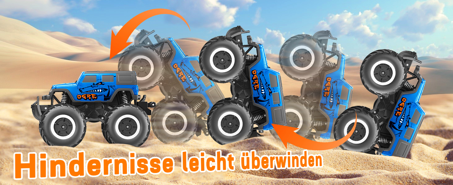 Радіокерований позашляховик Monstertruck 2.4GHz 4WD (до 15+ км/год) з двома акумуляторами, водонепроникний, для дітей від 6 років