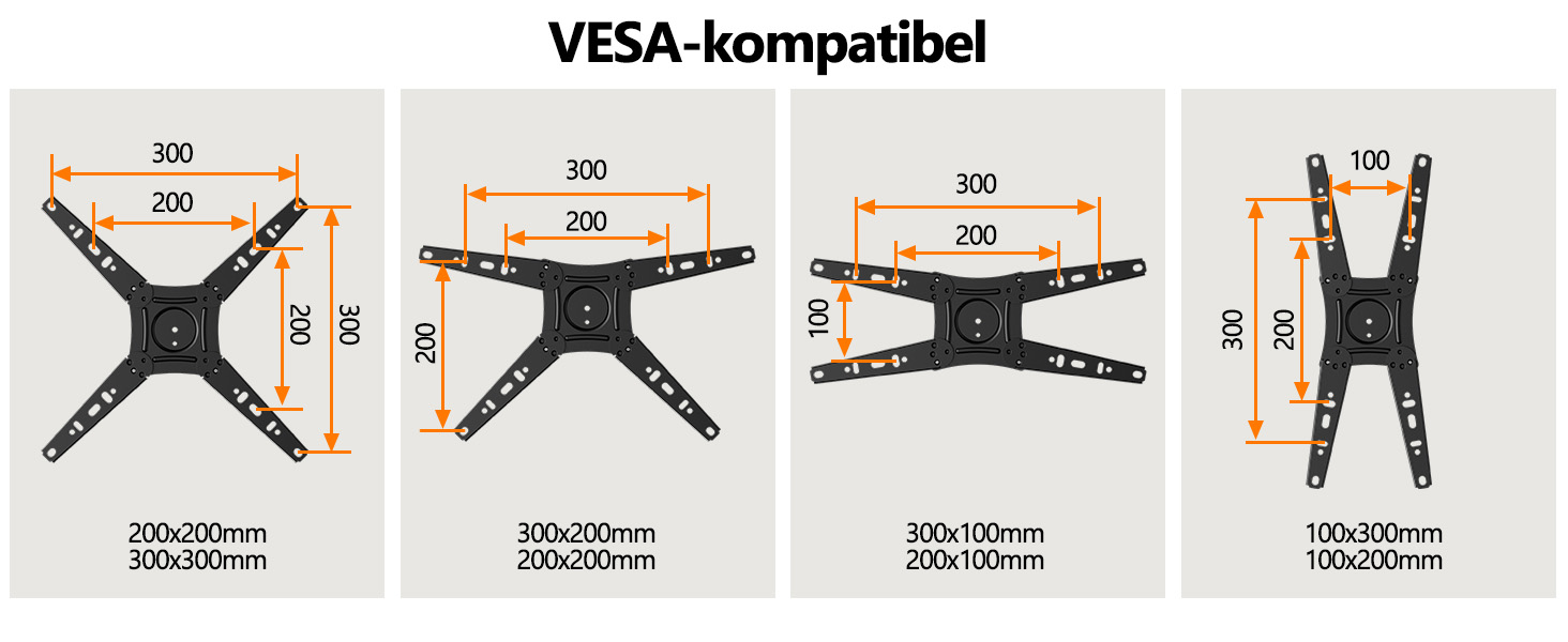 Підставка для телевізора на коліщатках для 17-50 дюймів, поворот 180°, регулювання висоти, VESA 300x300 мм, до 30 кг