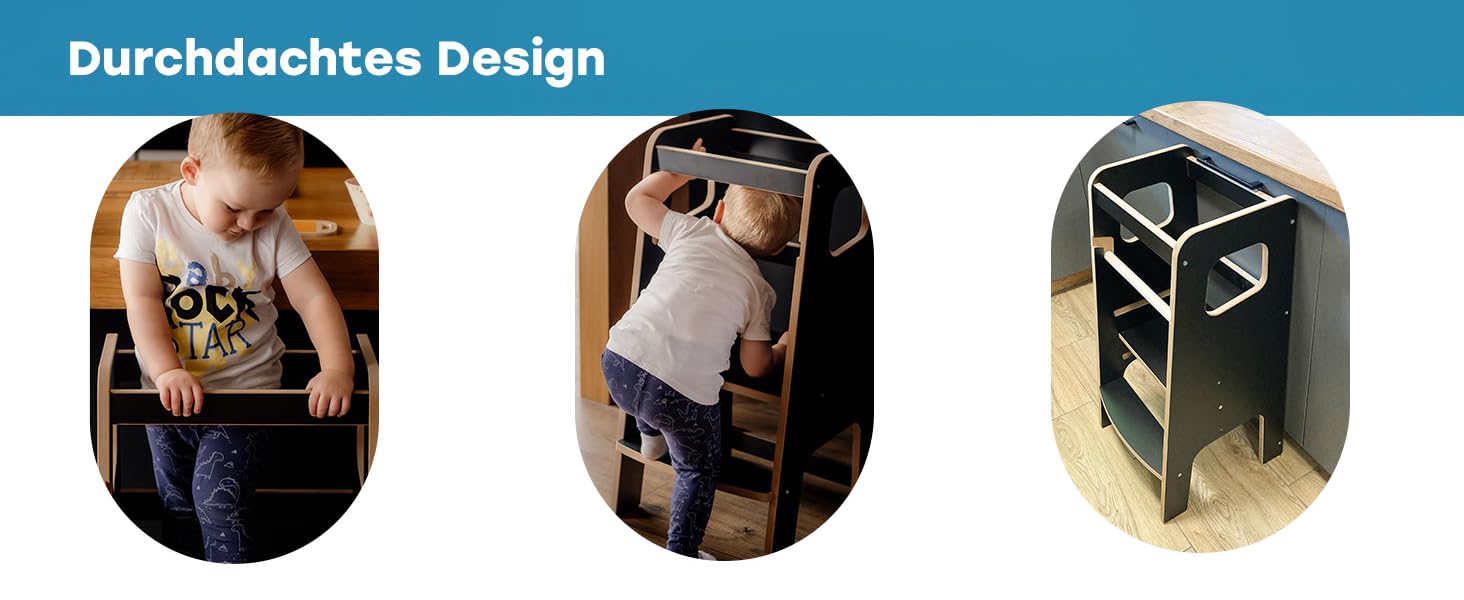 Дитячий навчальний стільчик Монтессорі з перекладиною – білий кухонний помічник, підставка для малюків, безпечний та надійний, з фіксатором, регульована висота, улюблець батьків, сучасний та стійкий, модель 4 - Білий (модель 3 - Білий)