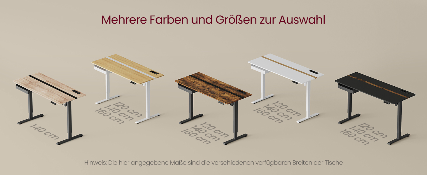 Електричний регульований стіл VASAGLE, 60 x 140 см, з пам'яттю висоти, розетками та ящиком, кольори: білий + горіх, LSD112W01