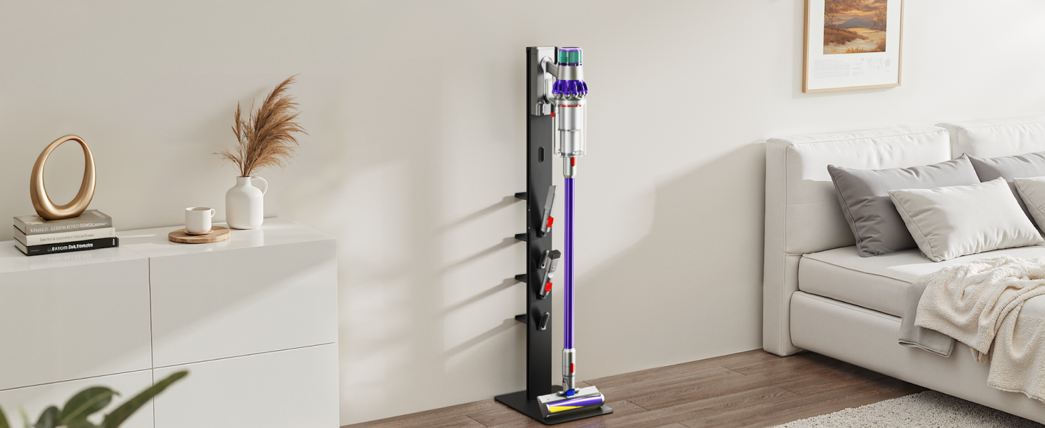 Підставка для акумуляторного пилососа Dyson з 4 гаками та 4 полицями (Gen5, V15, V12, V11, V10, V8, V7, V6) без свердління