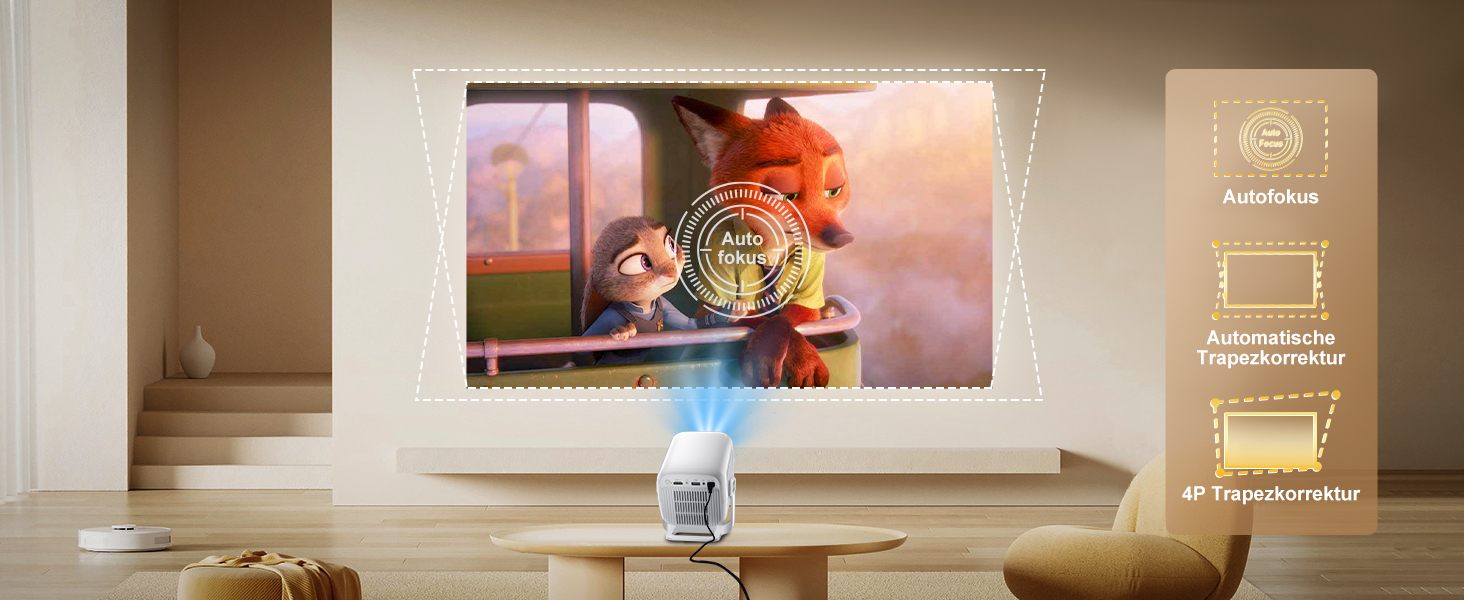 Міні проєктор Salange 4K з Wi-Fi 6, Bluetooth 5.2 та Android 11.0 для дому, смарт-проєктор з обертанням 180°, сумісний з телефоном/Xbox/ноутбуком/TV Stick/USB, білий (Sala260max)