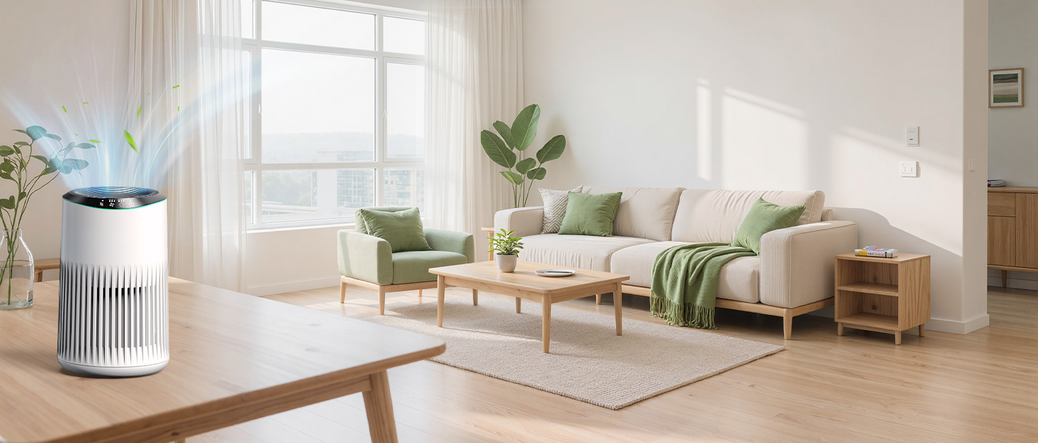 Повітряний фільтр для спальні, офісу, кімнати курця, для алергіків, білий, 1 шт., 3 режими