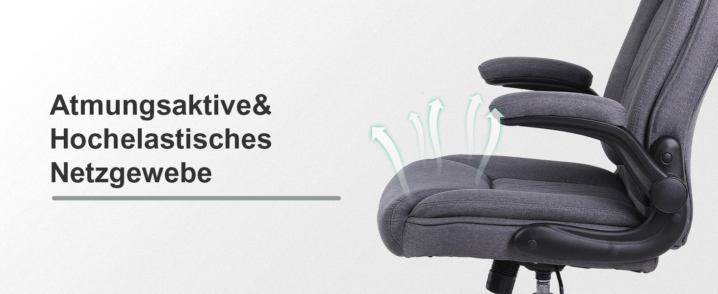 Офісний крісло Flysky з високою спинкою, регульованою висотою та підголівником. Зручний офісний крісло для керівника (сірий)