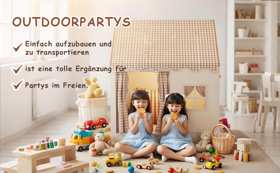 Дитячий намет для гри в приміщенні JRUKM - ігровий будиночок для дівчаток та хлопчиків, намет-ігровий будиночок для дитячої кімнати, для ігор та читання (нейтральні кольори)