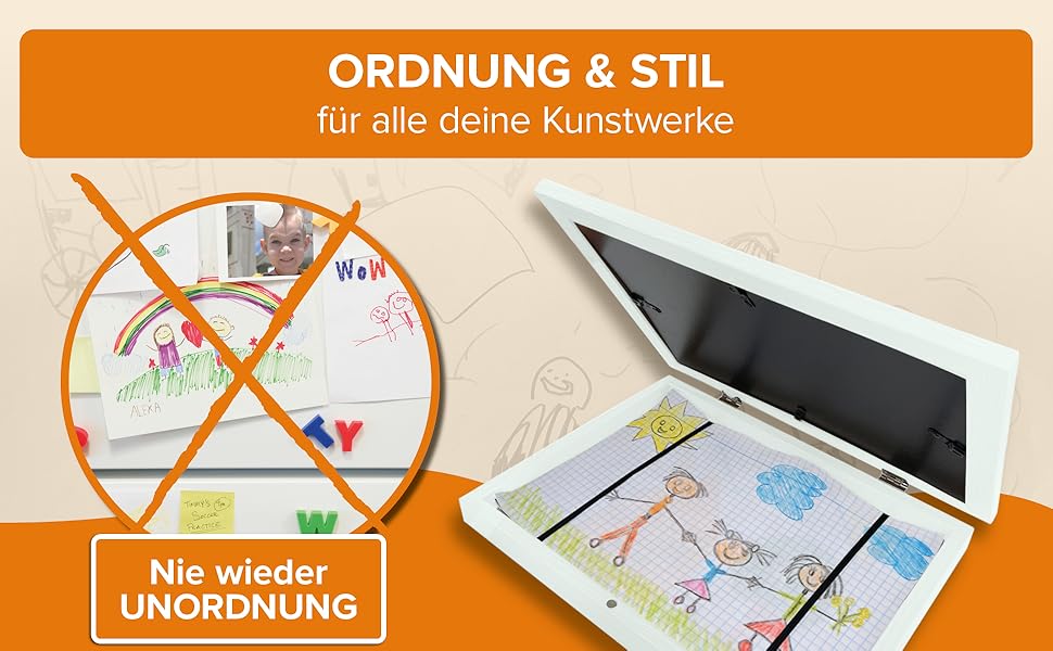 BALA® Преміум рамки для фотографій - 2 шт. A4, для дитячих малюнків та творчих робіт, з фронтальною відкриваністю та кріпленням для підвішування/ставлення, вміщують 120+ зображень (Білий)