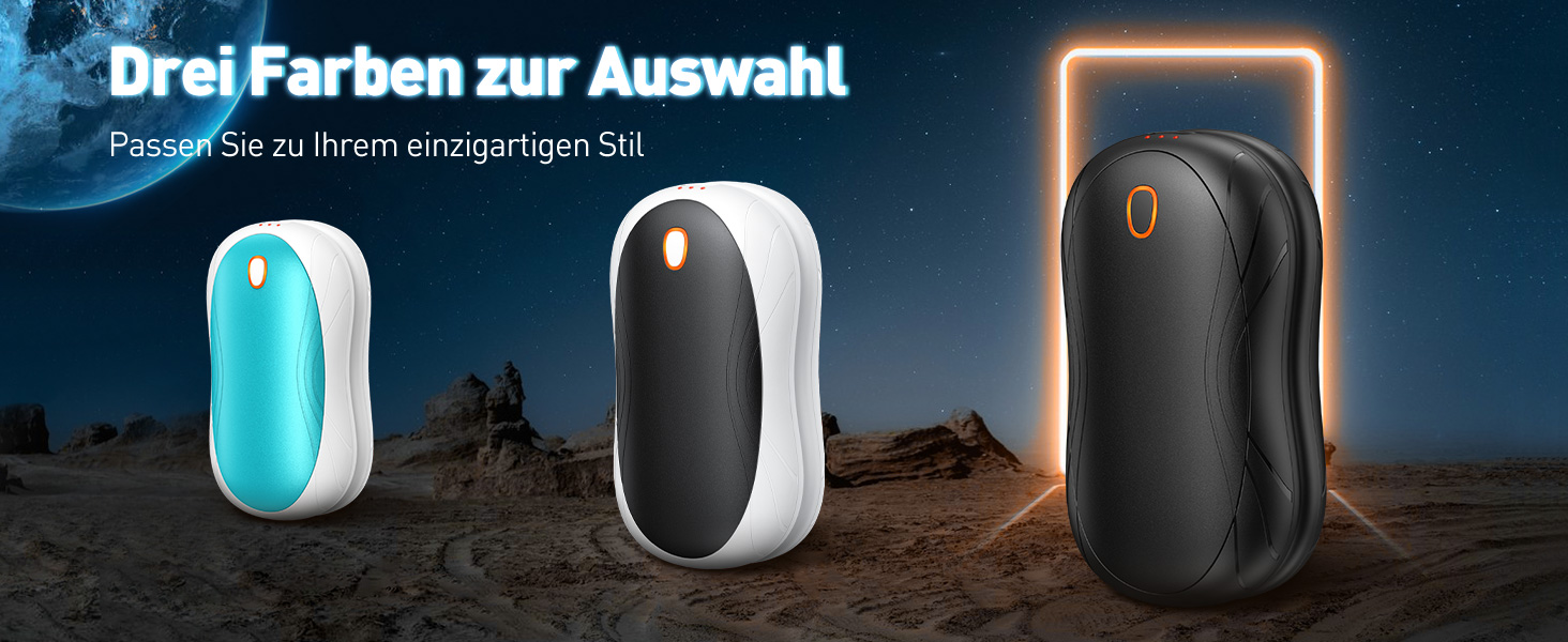 Електричні грілки для рук Cnkeeo 2 шт. з роздільним магнітним з'єднанням, Powerbank USB, 3 режими нагріву, для активного відпочинку, риболовлі, полювання, чорно-білі (чорний)