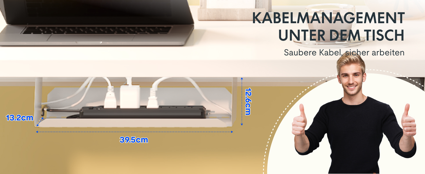 Регульований по висоті офісний стіл FlexiSpot Basic 100x60 см, білий - з кабель-менеджментом, гачком, цілісна стільниця, для дому та офісу