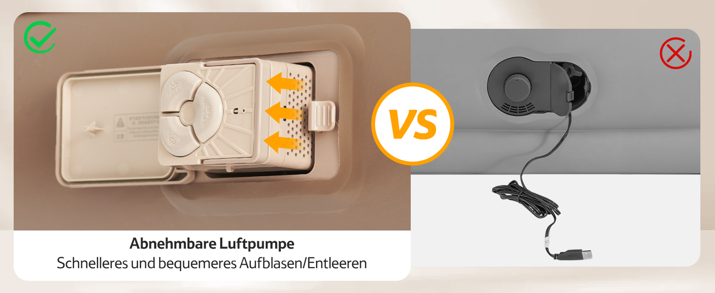 Надувна матрац Naturehike для 2 осіб з електричним насосом, 200x150x25 см. Самостійно надувна, преміум-якість, для кемпінгу та дому. Колір: коричневий.