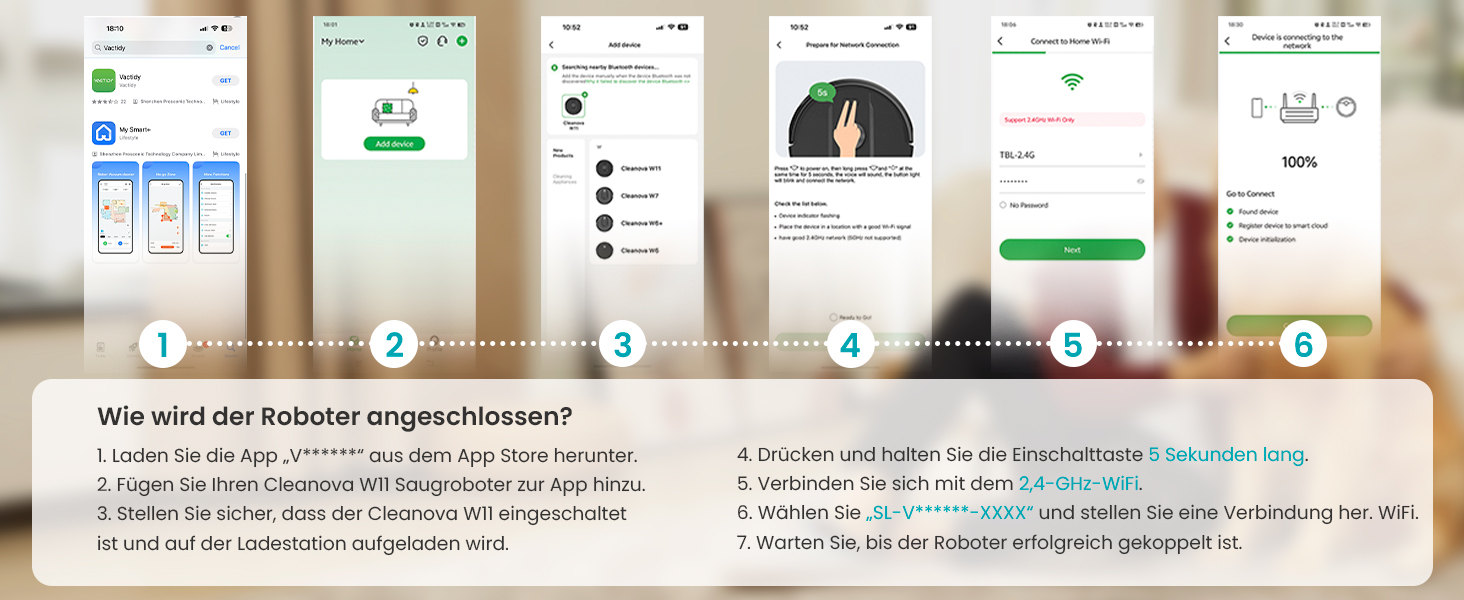Робот-пилосос Vexilar W11 з функцією миття, 3 л, потужність 6000Pa, час роботи 180 хв, LiDAR навігація, 15 зон заборони, керування через додаток, для килимів та шерсті тварин